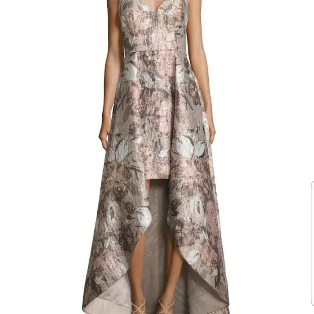 Aidan Mattox floral high low gown
